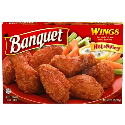 Banquet Hot & Spicy Wings, 12 x 11 oz Case - Prepared Foods