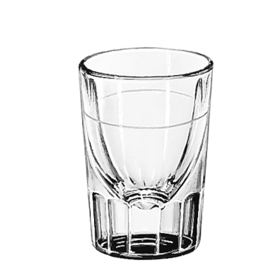 Libbey 2 Ounce Fluted Lined Whiskey - Line At 7/8 Ounce Glass, 1 x 48 each Case - Glassware & Drinkware