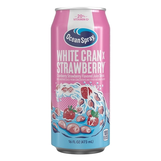 Ocean Spray White Cran Strawberry Juice Drink Can, 12 x 16 fl oz Case - Juices