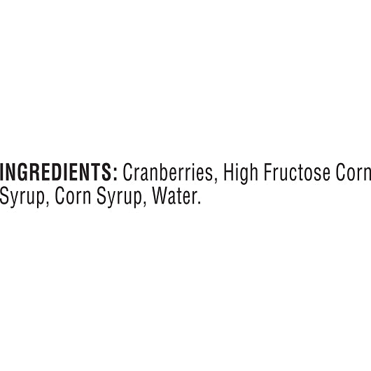 Ocean Spray Jellied Cranberry Sauce, 6 x 117 oz Case - Ingredients label