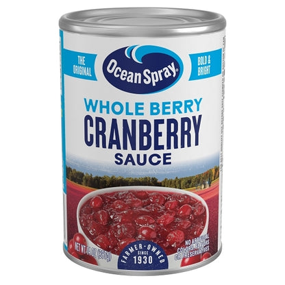 Ocean Spray Whole Berry Cranberry Sauce, 24 x 14 oz Case - Condiments & Sauces