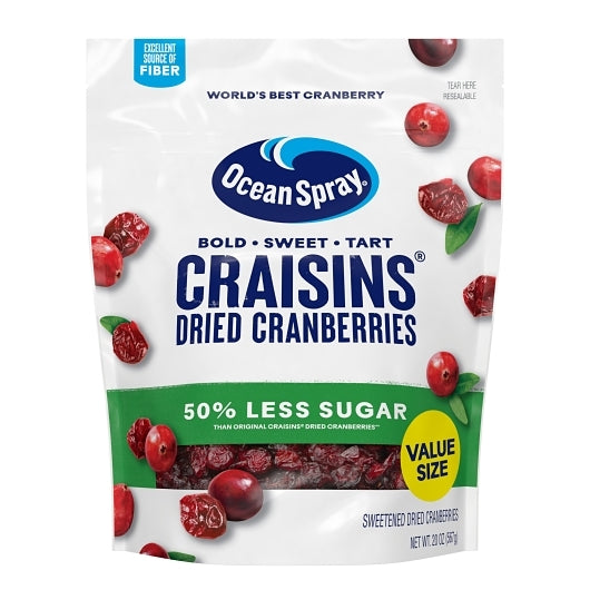 Ocean Spray Reduced Sugar Cranberries, 8 x 20 oz Case - Nuts & Seeds
