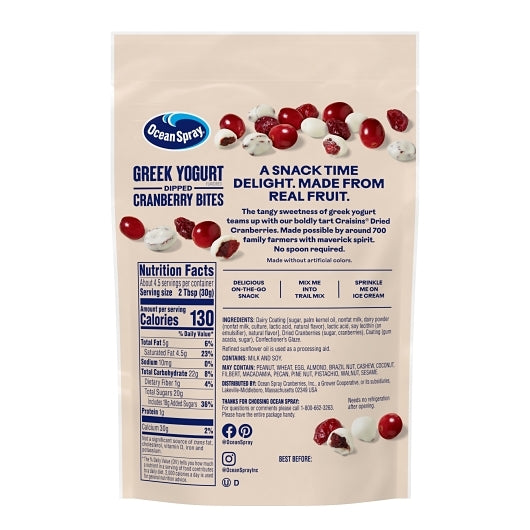 Ocean Spray Craisins Greek Yogurt Covered, 12 x 5 oz Case - DOT product image 6