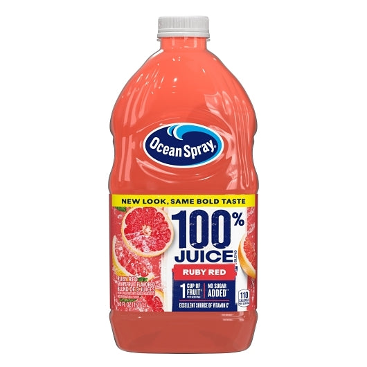 Ocean Spray 100% Ruby Red Grapefruit Juice, 8 x 60 fl oz Case - Juices