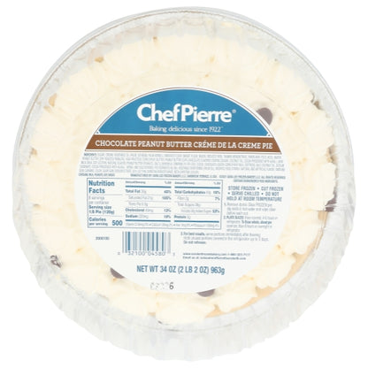 Chef Pierre 10 Inch Chocolate Peanut Butter Pie, 4 x 2.125 lb Case - Bakery & Desserts