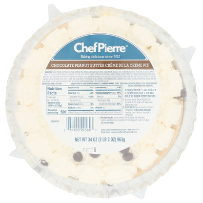 Chef Pierre 10 Inch Chocolate Peanut Butter Pie, 4 x 2.125 lb Case - DOT product image 2