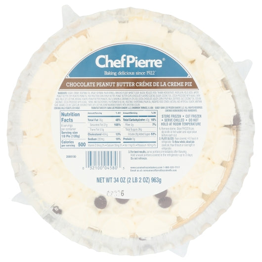 Chef Pierre 10 Inch Chocolate Peanut Butter Pie, 4 x 2.125 lb Case - DOT product image 2