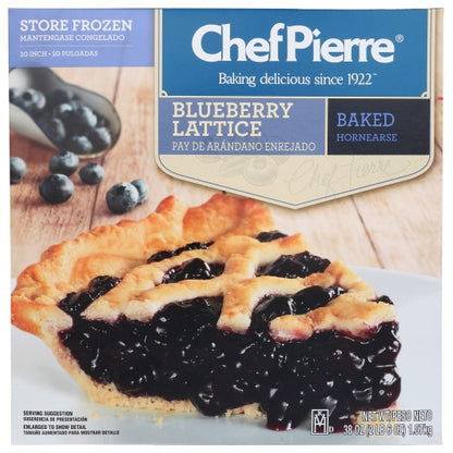 Chef Pierre 10 Inch Pre-Baked Blueberry Pie, 6 x 38 oz Case - Bakery & Desserts