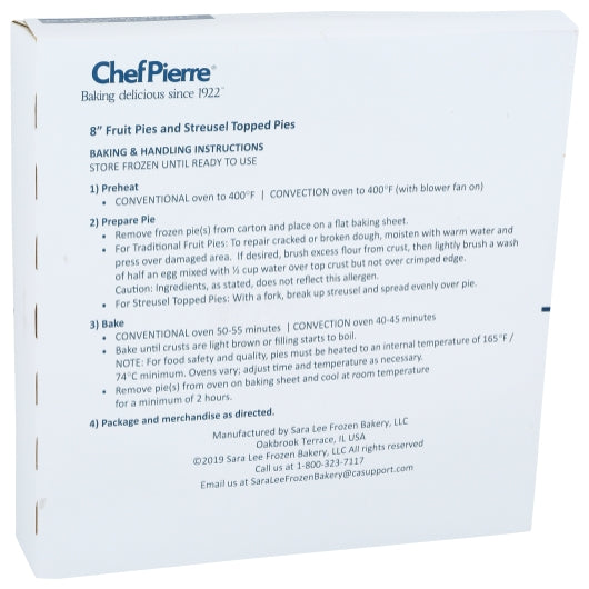 Chef Pierre 8 INCH UNBAKED STRAWBERRY RHUBARB PIE, 6 x 1.69 lb Case - DOT product image 4
