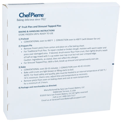Chef Pierre 8 INCH UNBAKED STRAWBERRY RHUBARB PIE, 6 x 1.69 lb Case - DOT product image 4