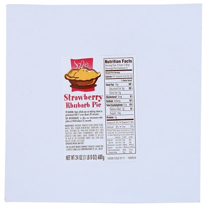 Chef Pierre 8 INCH UNBAKED STRAWBERRY RHUBARB PIE, 6 x 1.69 lb Case - DOT product image 2