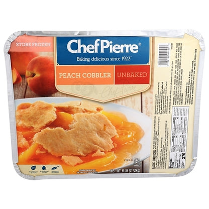 Chef Pierre Homestyle Peach Cobbler, 4 x 6 lb Case - Bakery & Desserts