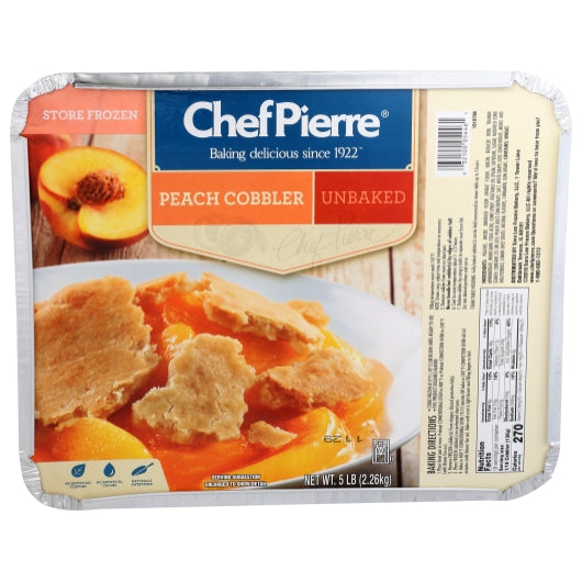 Chef Pierre Country Peach Fruit Cobbler, 2 x 80 oz Case - Bakery & Desserts