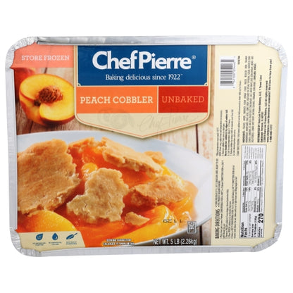 Chef Pierre Country Peach Fruit Cobbler, 2 x 80 oz Case - Bakery & Desserts