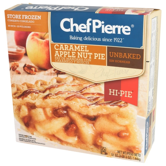 Chef Pierre 10 Inch Unbaked Caramel Apple Nut Hi-Pie, 6 x 3.186 lb Case - DOT product image 2