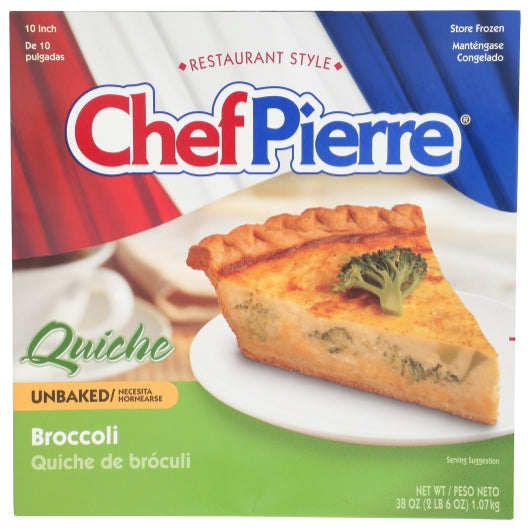Chef Pierre 10 Inch Unbaked Broccoli Quiche, 6 x 38 oz Case - DOT product image 2