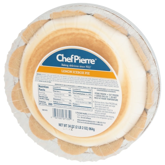 Chef Pierre 10 Inch Lemon Ice Box Pie, 6 x 2.125 lb Case - DOT product image 4