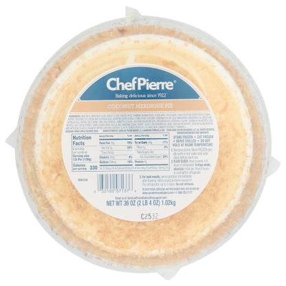 Chef Pierre 10 Inch Coconut Meringue Pie, 6 x 36 oz Case - DOT product image 2