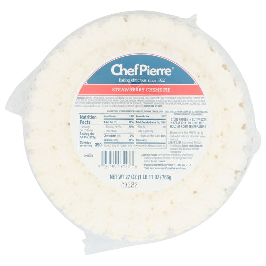 Chef Pierre Strawberry Cream Pie, 6 x 27 oz Case - DOT product image 2