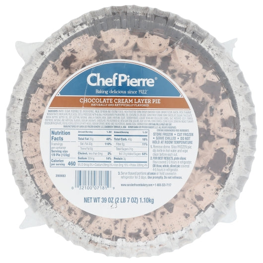 Chef Pierre 10 Inch Chocolate Cream Layer Pie, 4 x 39 oz Case - DOT product image 2