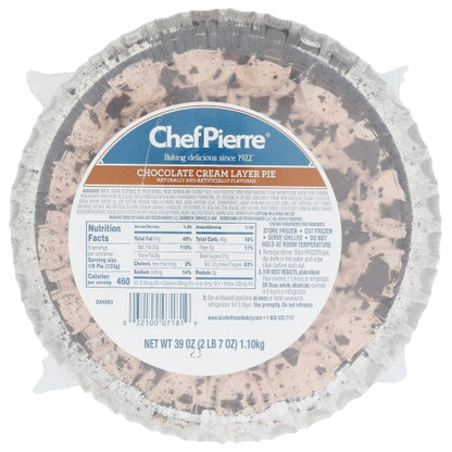 Chef Pierre 10 Inch Chocolate Cream Layer Pie, 4 x 39 oz Case - DOT product image 2