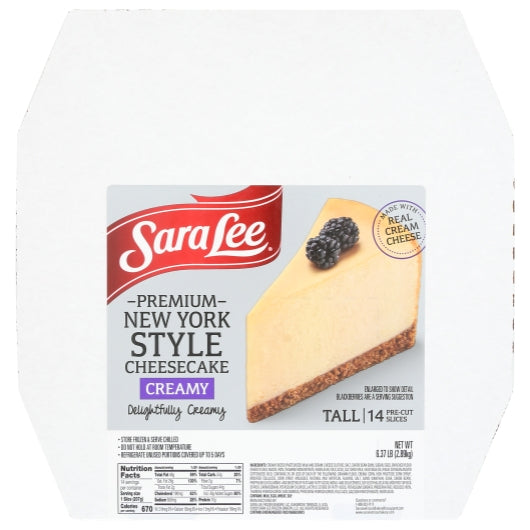 Sara Lee 10 Inch Restaurant Reserve Sliced Classic Tall New York Style Cheesecake, 2 x 102 oz Case - Bakery & Desserts