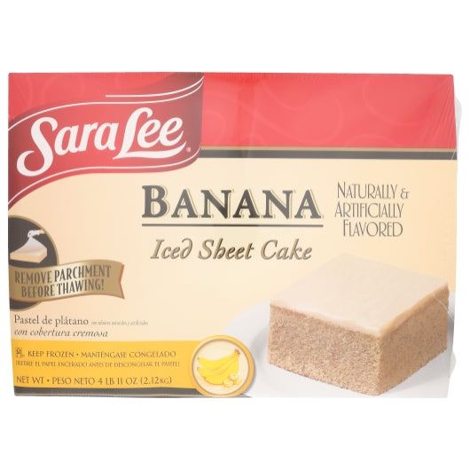 Sara Lee 12" x 16" Iced Banana Sheet Cake, 4 x 75 oz Case - Bakery & Desserts