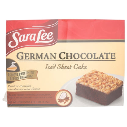 Sara Lee 12" x 16" Iced German Chocolate Sheet Cake, 4 x 75 oz Case - Bakery & Desserts