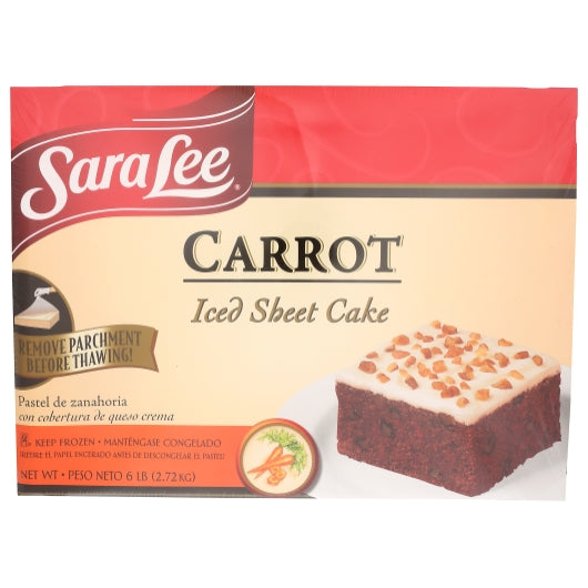 Sara Lee 12" x 16" Iced Carrot Sheet Cake, 4 x 96 oz Case - Bakery & Desserts