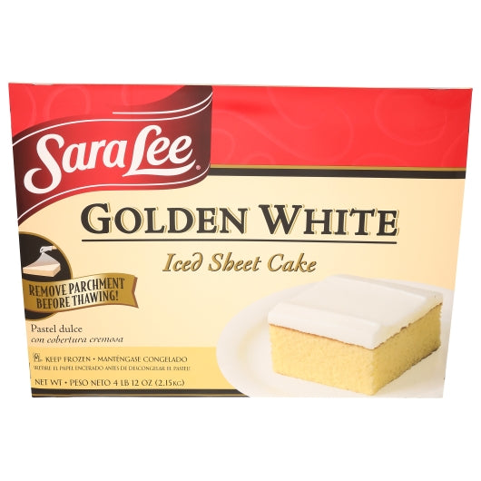 Sara Lee 12" x 16" Iced Golden White Sheet Cake, 4 x 76 oz Case - Bakery & Desserts