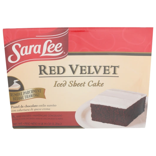 Sara Lee 12" x 16" Red Velvet Sheet Cake, 4 x 78 oz Case - Bakery & Desserts