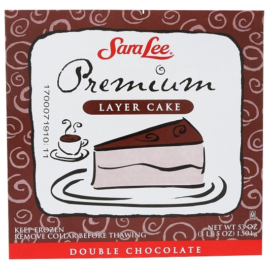 Sara Lee 9 Inch Premium Double Chocolate Layer Round Cake, 4 x 53 oz Case - Bakery & Desserts