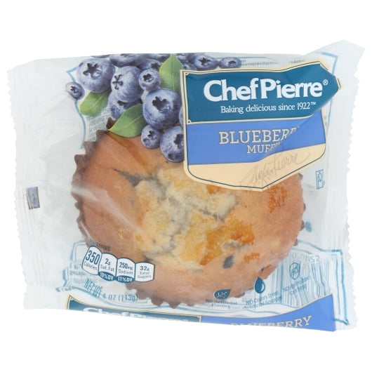 Chef Pierre Individually Wrapped Blueberry Muffin, 24 x 4 oz Case - Bakery & Desserts
