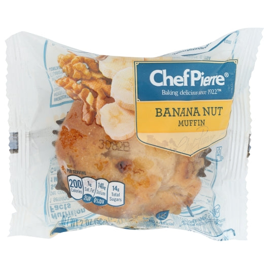 Chef Pierre Banana Nut Individually Wrapped Muffins, 48 x 2 oz Case - Bakery & Desserts