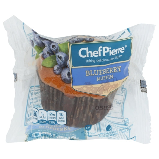 Chef Pierre Individually Wrapped Blueberry Muffins, 48 x 2 oz Case - Bakery & Desserts