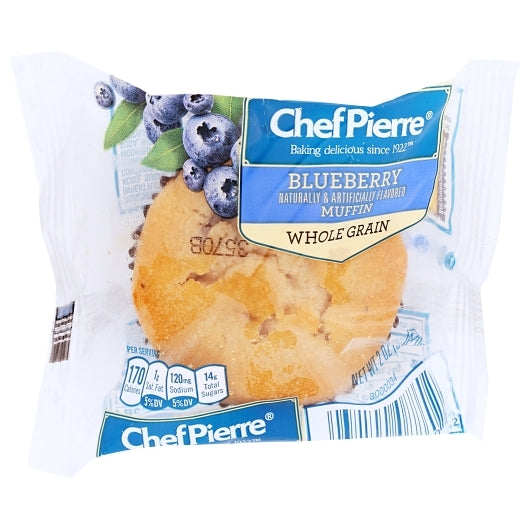 Chef Pierre Individually Wrapped Whole Grain Blueberry Muffin, 48 x 2 oz Case - Bakery & Desserts