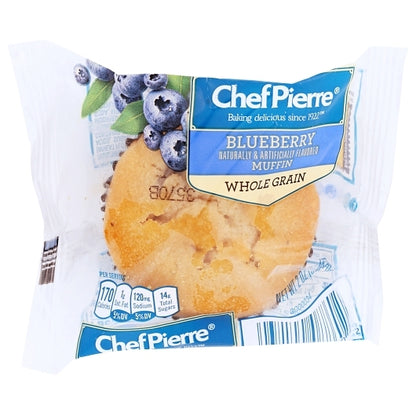 Chef Pierre Individually Wrapped Whole Grain Blueberry Muffin, 48 x 2 oz Case - Bakery & Desserts