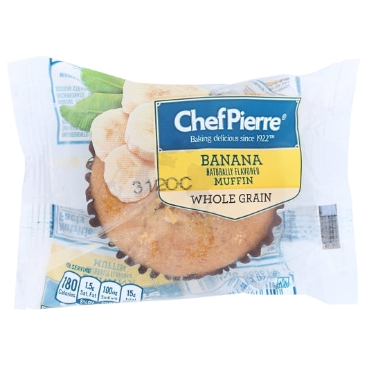 Chef Pierre Individually Wrapped Whole Grain Banana Muffin, 48 x 2 oz Case - Bakery & Desserts