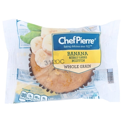 Chef Pierre Individually Wrapped Whole Grain Banana Muffin, 48 x 2 oz Case - Bakery & Desserts