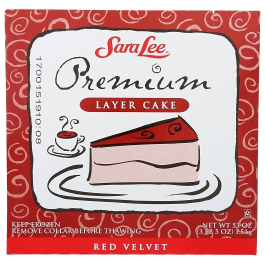 Sara Lee 9 Inch Premium Red Velvet Round Layer Cake, 4 x 53 oz Case - Bakery & Desserts