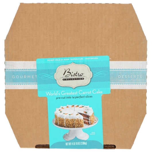 Bistro Collection World's Greatest Carrot Cake, 14 Slices per Cake, 2 x 74 oz Case - DOT product image 2