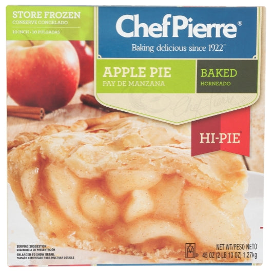 Chef Pierre 10 Inch Pre-Baked Apple Hi-Pie, 4 x 45 oz Case - Bakery & Desserts