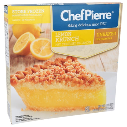 Chef Pierre 10 Inch Unbaked Lemon Crunch Pie, 6 x 46 oz Case - Bakery & Desserts
