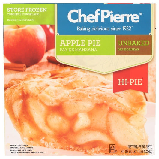 Chef Pierre 10 Inch Unbaked Apple Pie, 6 x 49 oz Case - DOT product image 2