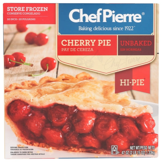 Chef Pierre 10 Inch Unbaked Cherry Hi-Pie, 6 x 2.938 lb Case - Bakery & Desserts
