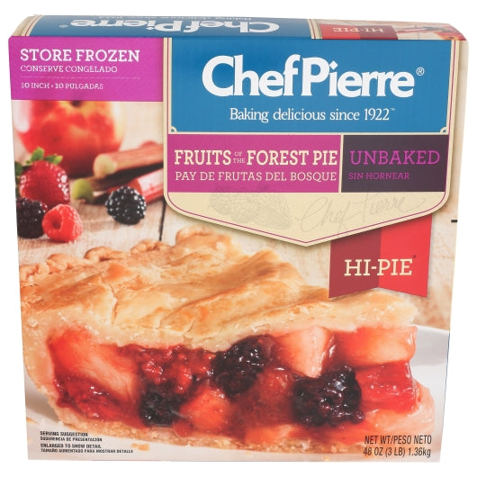 Chef Pierre Unbaked Forest High Fruit Hi-Pie, 6 x 48 oz Case - Bakery & Desserts