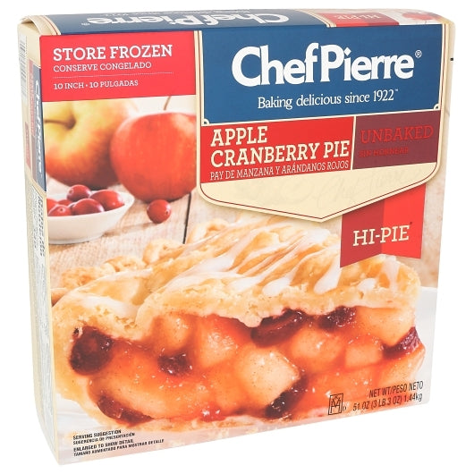 Chef Pierre 10 Inch Unbaked Apple Cranberry Pie, 6 x 51 oz Case - DOT product image 3