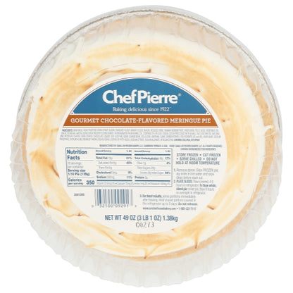 Chef Pierre Gourmet Chocolate Meringue Pie, 4 x 49 oz Case - Bakery & Desserts
