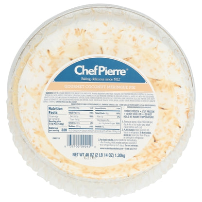 Chef Pierre 10 inch Gourmet Meringue Coconut Pie, 4 x 46 oz Case - Bakery & Desserts