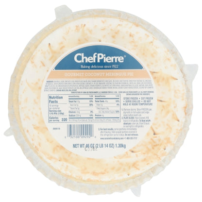 Chef Pierre 10 inch Gourmet Meringue Coconut Pie, 4 x 46 oz Case - DOT product image 2